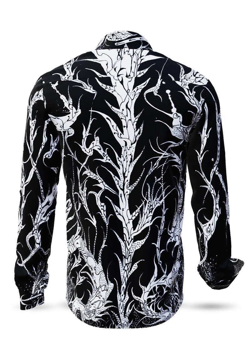 DORNENPRINZ TINTE - black shirt with white drawings -...