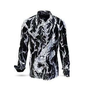 DORNENPRINZ TINTE - black shirt with white drawings -...