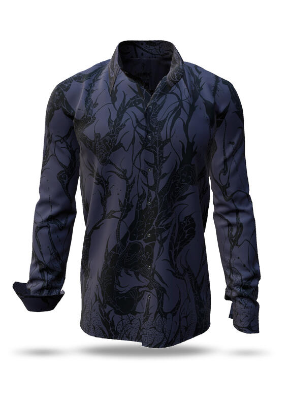 Discover Button Up Shirt DORNENPRINZ PHANTOM - 100 % co