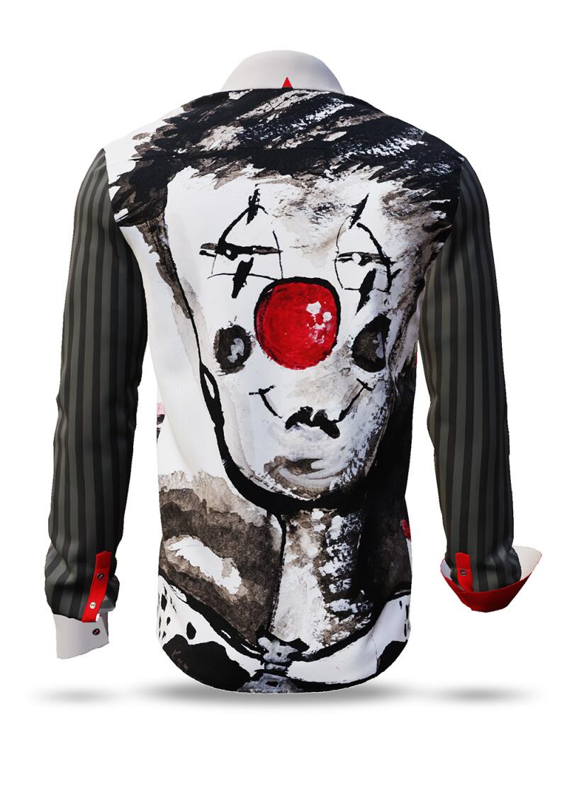 NEZ ROUGE - Grey red Long Sleeve Shirt - GERMENS artfashion - Unusual long sleeve shirt in 10 sizes - Made in Germany