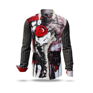 NEZ ROUGE - Grey red Long Sleeve Shirt - GERMENS...