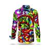 ROLLER COASTER - Colourful long sleeve shirt curved lines - GERMENS artfashion - Unusual long sleeve shirt in 10 sizes - Made in Germany