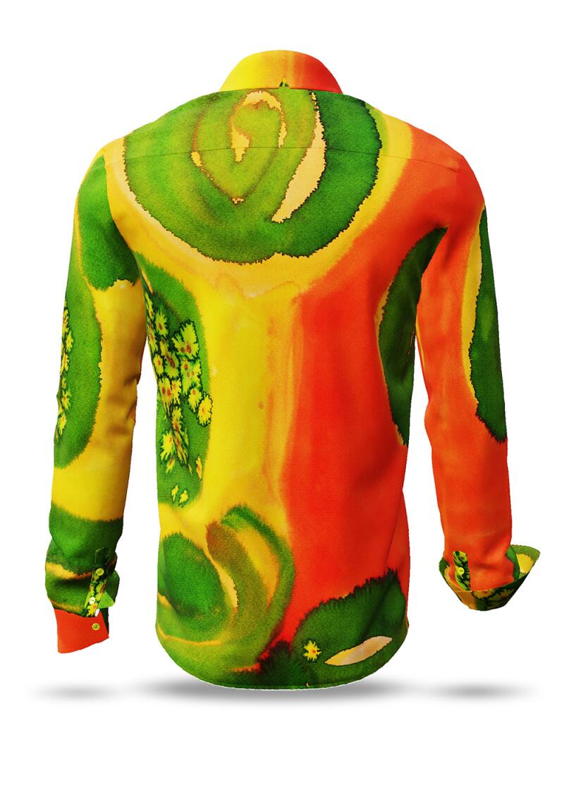 SEEROSEN - Green red long-sleeved shirt - GERMENS artfashion - Unusual long sleeve shirt in 10 sizes - Made in Germany