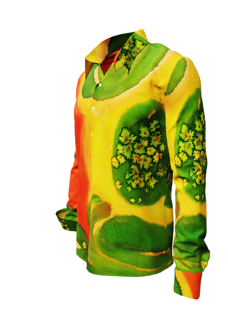SEEROSEN - Green red long-sleeved shirt - GERMENS
