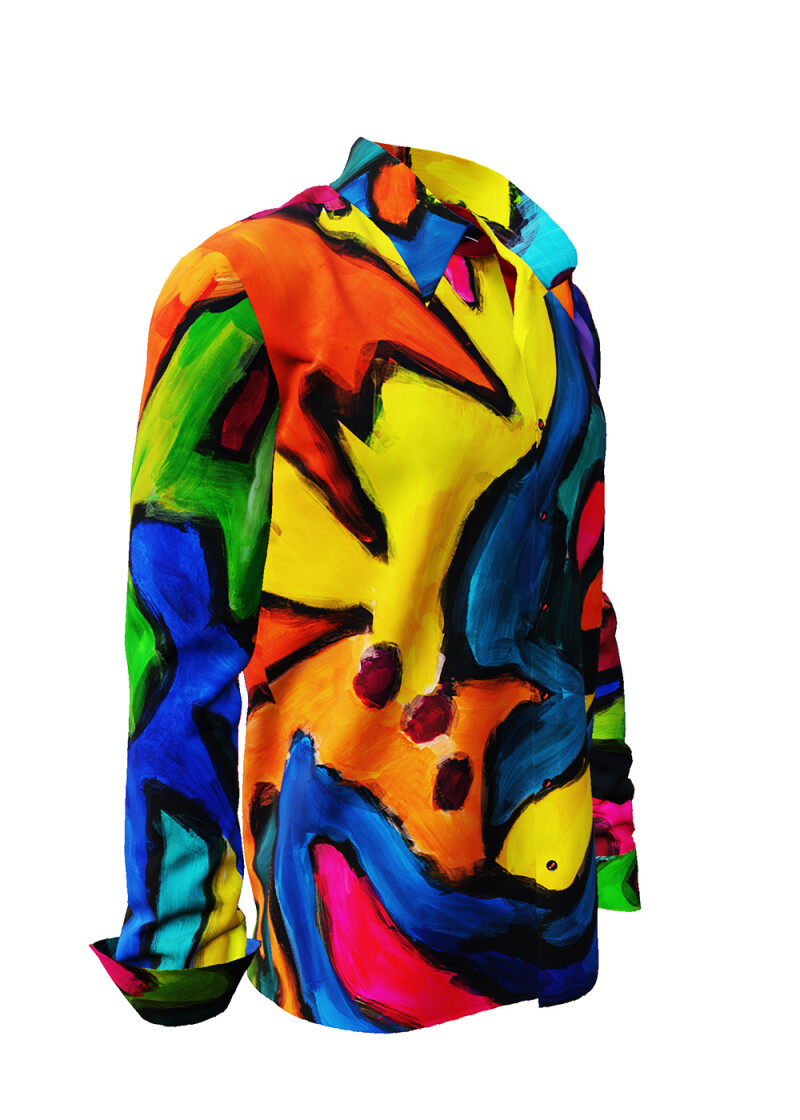 VIAGGI COLORI - Colourful long sleeve shirt - GERMENS artfashion - Unique long sleeve shirt designed by artists - Made in Germany