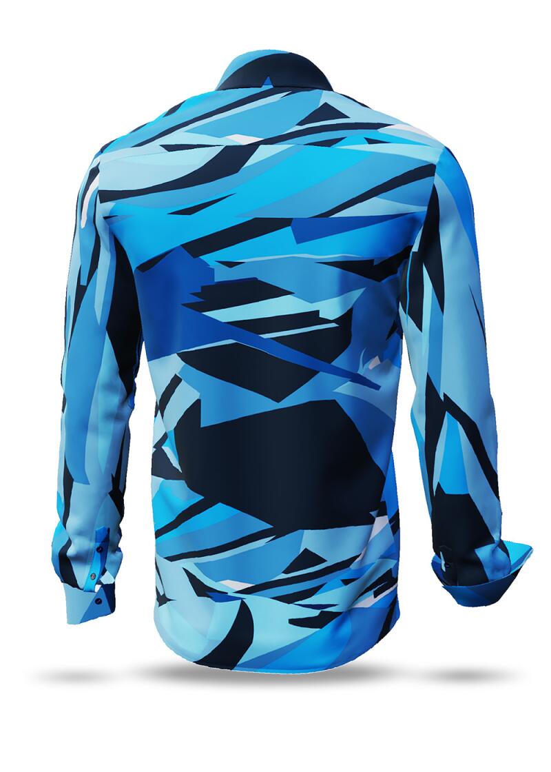 ARCTIC - Blue black schwarzes long sleeve shirt- GERMENS artfashion - Special long sleeve shirt in small limitation - Made in Germany