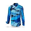 ARCTIC - Blue black schwarzes long sleeve shirt- GERMENS artfashion - Unusual long sleeve shirt in 10 sizes - Made in Germany