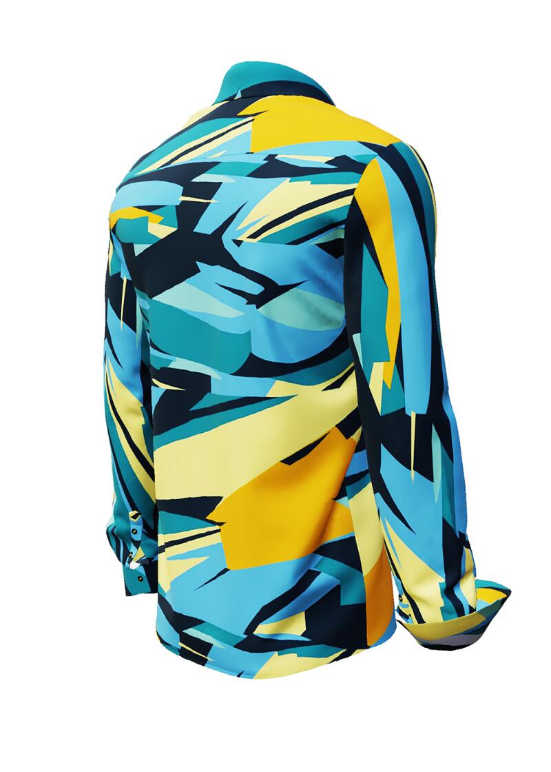 TATRA - Blue yellow long sleeve shirt - GERMENS