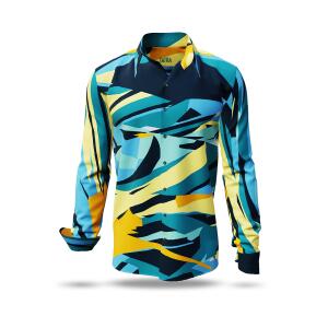 TATRA - Blue yellow long sleeve shirt - GERMENS...