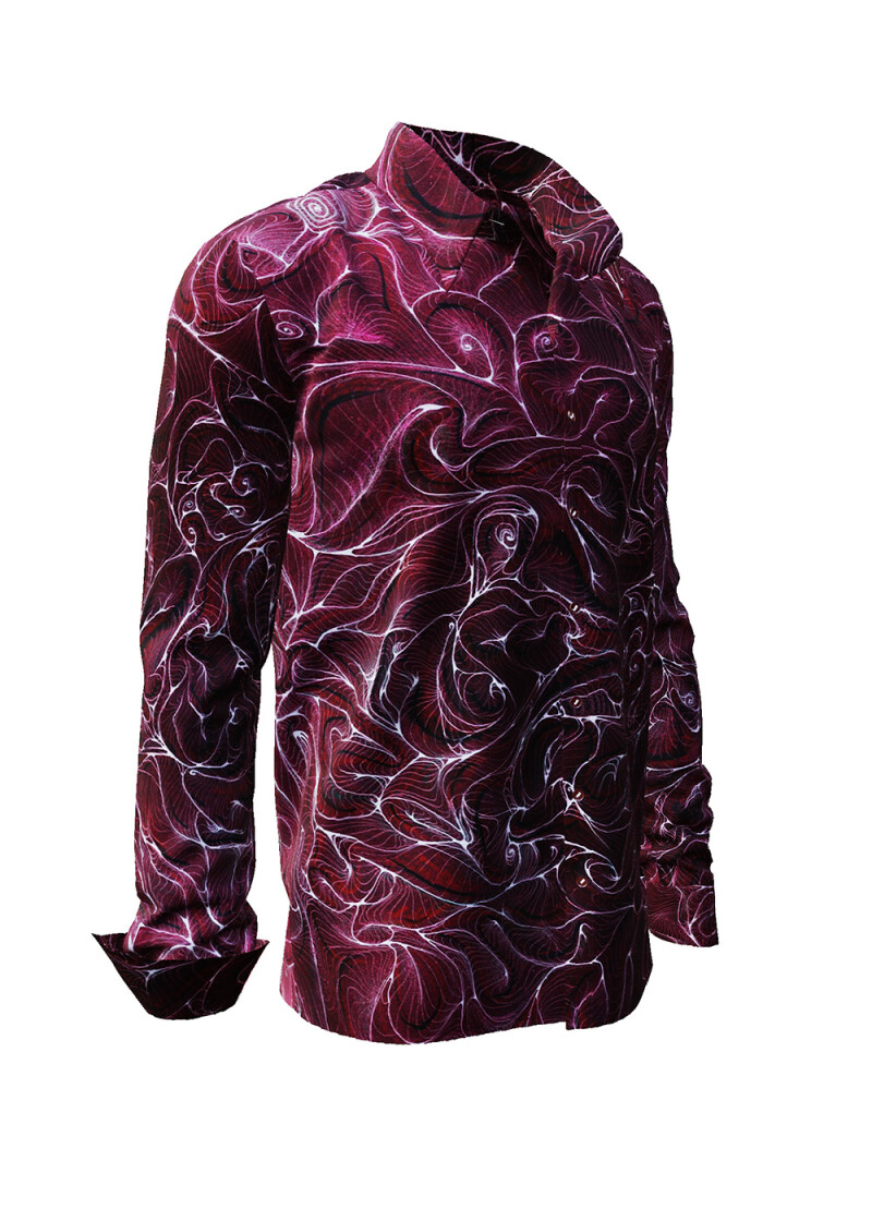 BLUENET - Blue long sleeve shirt - GERMENS artfashion - Unique long sleeve shirt designed by artists - Made in Germany