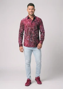 Entdecke Hemden Herren CONCHIFERA MARSALA - 100 % Baumwolle