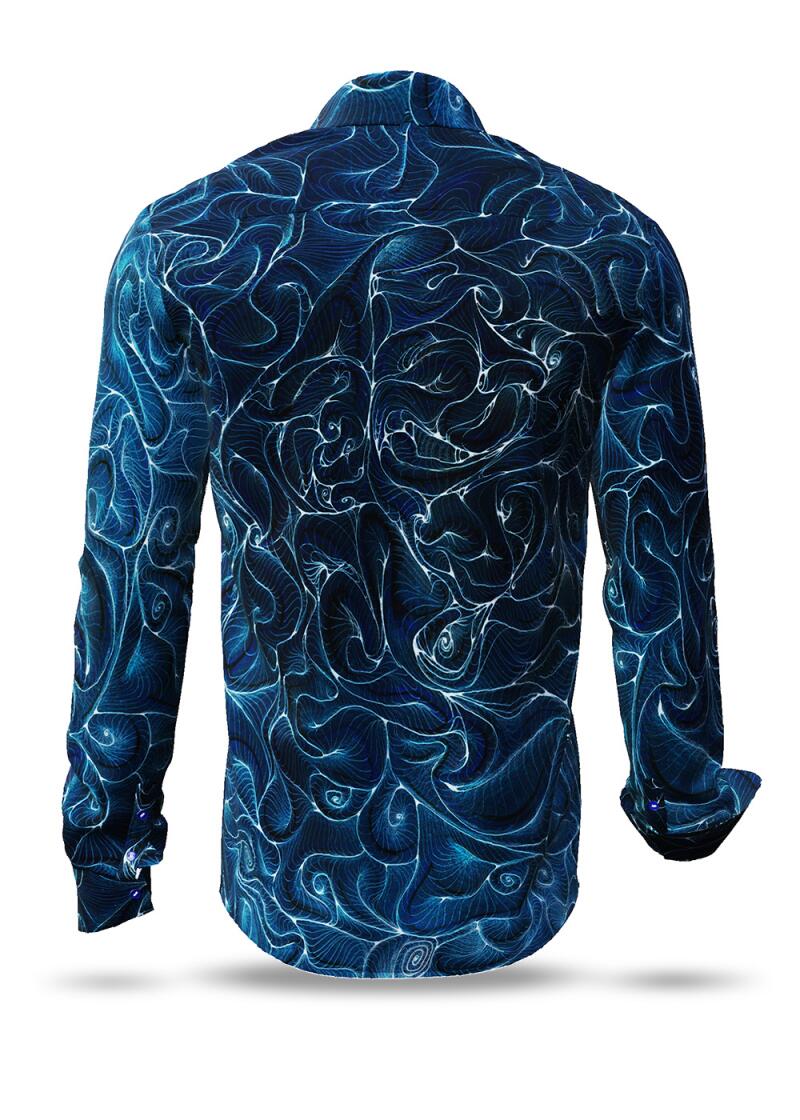 CONCHIFERA OCEAN - Blaues Langarmhemd mit...