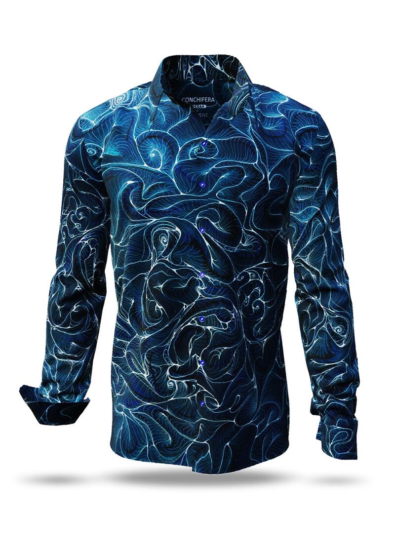Entdecke das blaue Hemd Herren CONCHIFERA OCEAN - 100 % Baumwolle - GERMENS artfashion