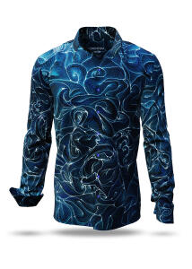 Entdecke das blaue Hemd Herren CONCHIFERA OCEAN - 100 %...