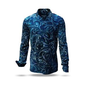 Discover the blue mens shirt CONCHIFERA OCEAN - 100 %...