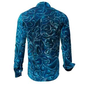 CONCHIFERA OCEAN - Blue Long Sleeve Shirt with Snail...