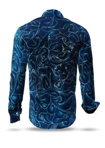Entdecke das blaue Hemd Herren CONCHIFERA OCEAN - 100 %...