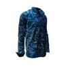 CONCHIFERA OCEAN - Blue Long Sleeve Shirt with Snail Shell Textures - GERMENS