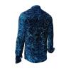 CONCHIFERA OCEAN - Blue Long Sleeve Shirt with Snail Shell Textures - GERMENS