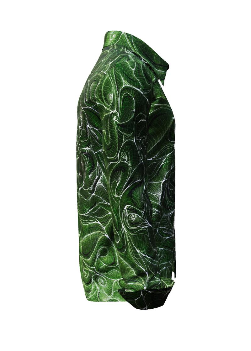 CONCHIFERA FOREST - Green Long Sleeve Shirt with Snail Shell Textures - GERMENS