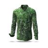 CONCHIFERA FOREST - Green Long Sleeve Shirt with Snail Shell Textures - GERMENS artfashion - Unusual long sleeve shirt in 10 sizes - Made in Germany