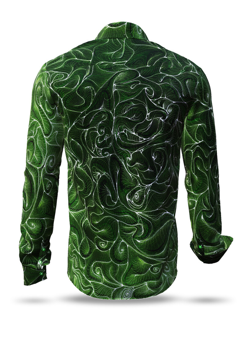 CONCHIFERA FOREST - Grnes Langarmhemd mit Schneckenhausstrukturen - GERMENS artfashion - Besonderes Mnnerhemd in geringer Limitierung - Made in Germany
