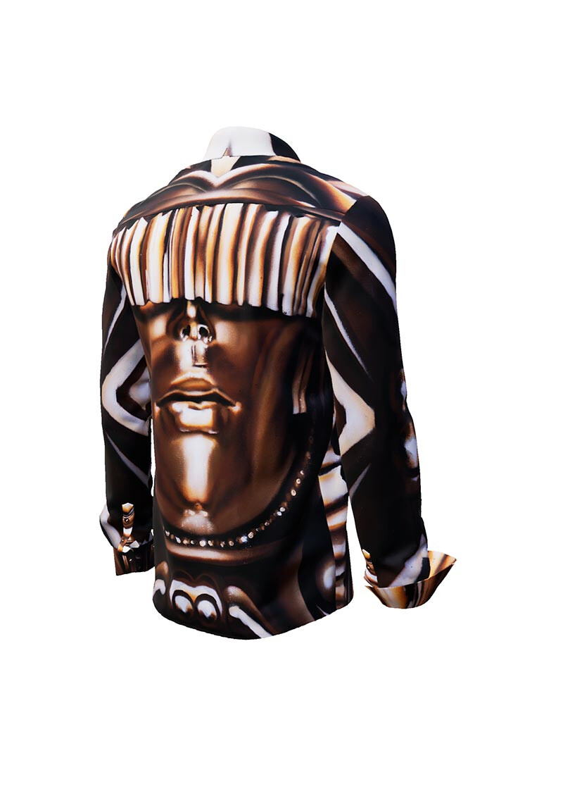HETROPOLIS - Brown Long Sleeve Shirt with face - GERMENS