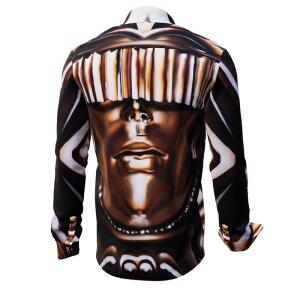 HETROPOLIS - Brown Long Sleeve Shirt with face - GERMENS...