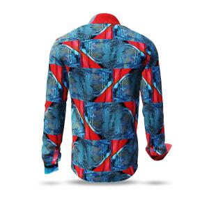 HIDDEN LOVE - Blue red Long Sleeve Shirt - GERMENS...