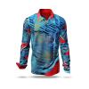 HIDDEN LOVE - Blue red Long Sleeve Shirt - GERMENS artfashion - Unusual long sleeve shirt in 10 sizes - Made in Germany