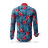 HIDDEN LOVE - Blue red Long Sleeve Shirt - GERMENS artfashion - Special long sleeve shirt in small limitation - Made in Germany