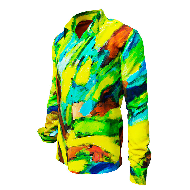 LANDSCAPE WITH RIVER - colourful Long Sleeve Shirt - GERMENS