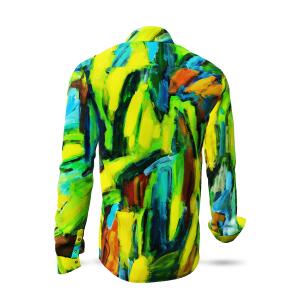 Discover Button Up Shirt LANDSCAPE WITH RIVER - 100 % co