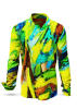 Discover Button Up Shirt LANDSCAPE WITH RIVER - 100 % co