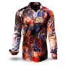 THE MAGICAL FIVE - Red blue Long Sleeve Shirt- GERMENS artfashion - Unusual long sleeve shirt in 10 sizes - Made in Germany
