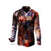 THE MAGICAL FIVE - Red blue Long Sleeve Shirt- GERMENS artfashion - Unusual long sleeve shirt in 10 sizes - Made in Germany