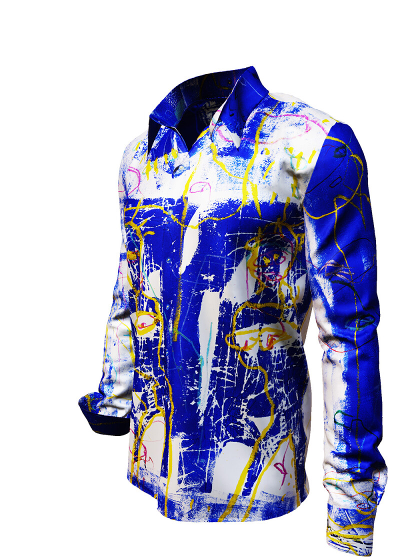 FULLHOUSE - Blue white Long Sleeve Shirt - GERMENS