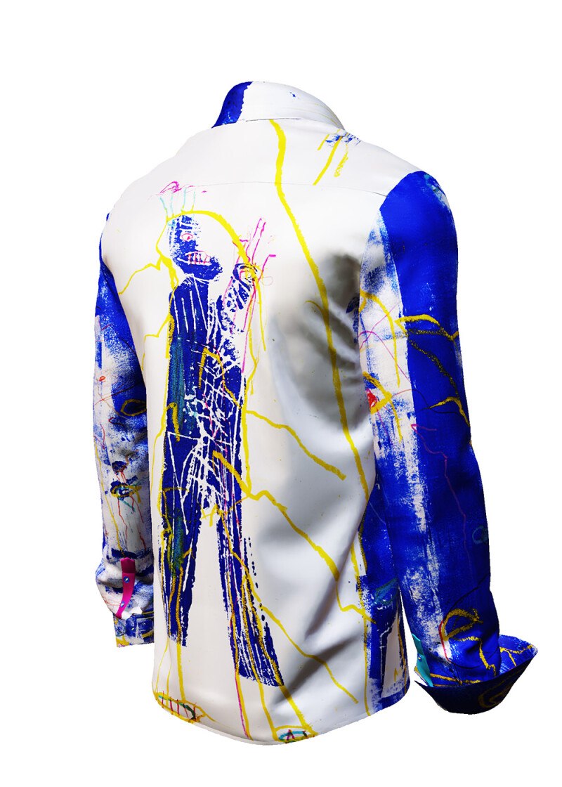 FULLHOUSE - Blue white Long Sleeve Shirt - GERMENS