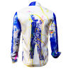 FULLHOUSE - Blue white Long Sleeve Shirt - GERMENS artfashion - Special long sleeve shirt in small limitation - Made in Germany