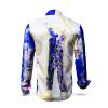 FULLHOUSE - Blue white Long Sleeve Shirt - GERMENS artfashion - Special long sleeve shirt in small limitation - Made in Germany