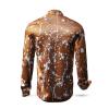 FRAGILE - Brown long-sleeved shirt with parcel labels - GERMENS artfashion - Special long sleeve shirt in small limitation - Made in Germany