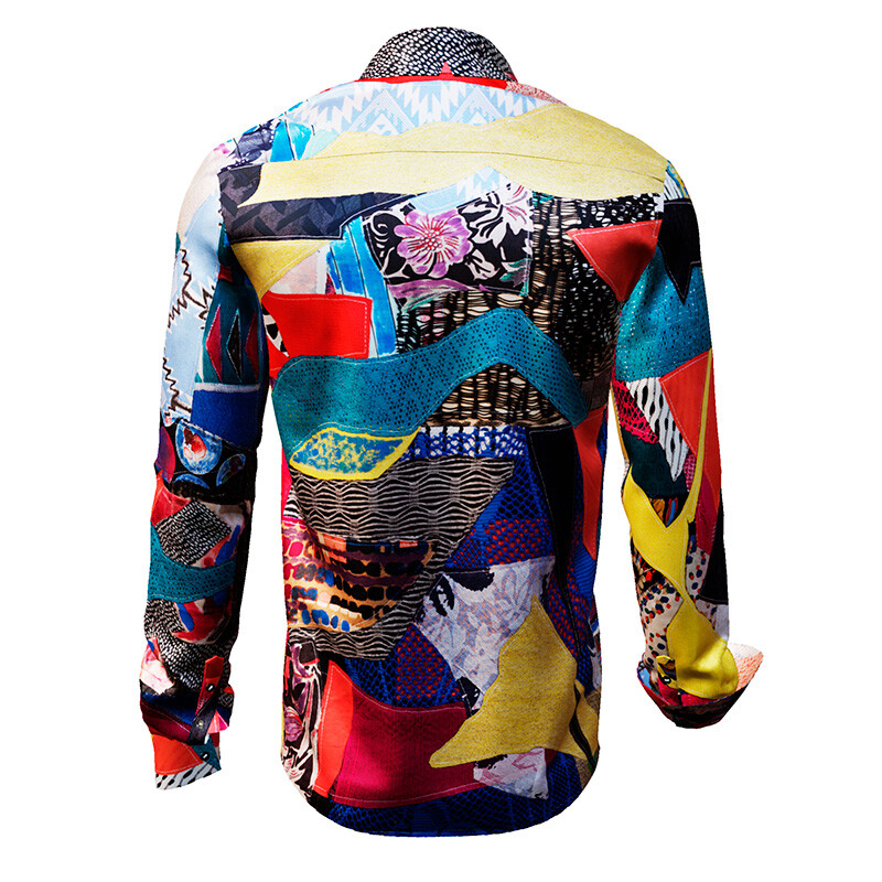 PATCHWORK - creative long sleeve shirt in patchwork design - GERMENS artfashion - Special long sleeve shirt in small limitation - Made in Germany