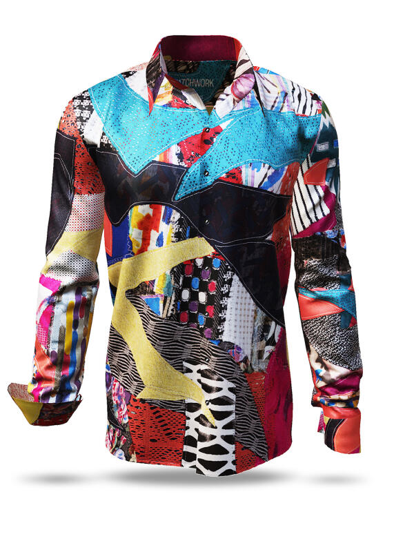Discover colorful button up shirts for men PATCHWORK - 100% cotton
