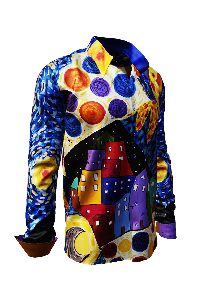 UNSER NACHTHIMMEL - impressive casual shirt  - GERMENS artfashion - Unique long sleeve shirt designed by artists - Made in Germany
