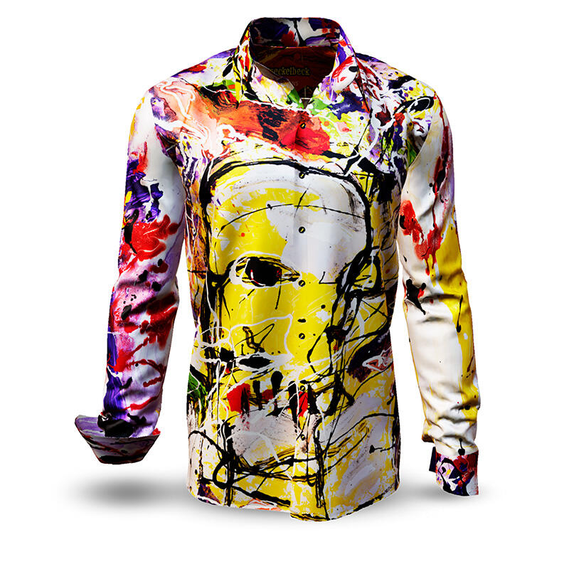 KRECKELBECK - colourful artist drawing - GERMENS artfashion - Unusual long sleeve shirt in 10 sizes - Made in Germany