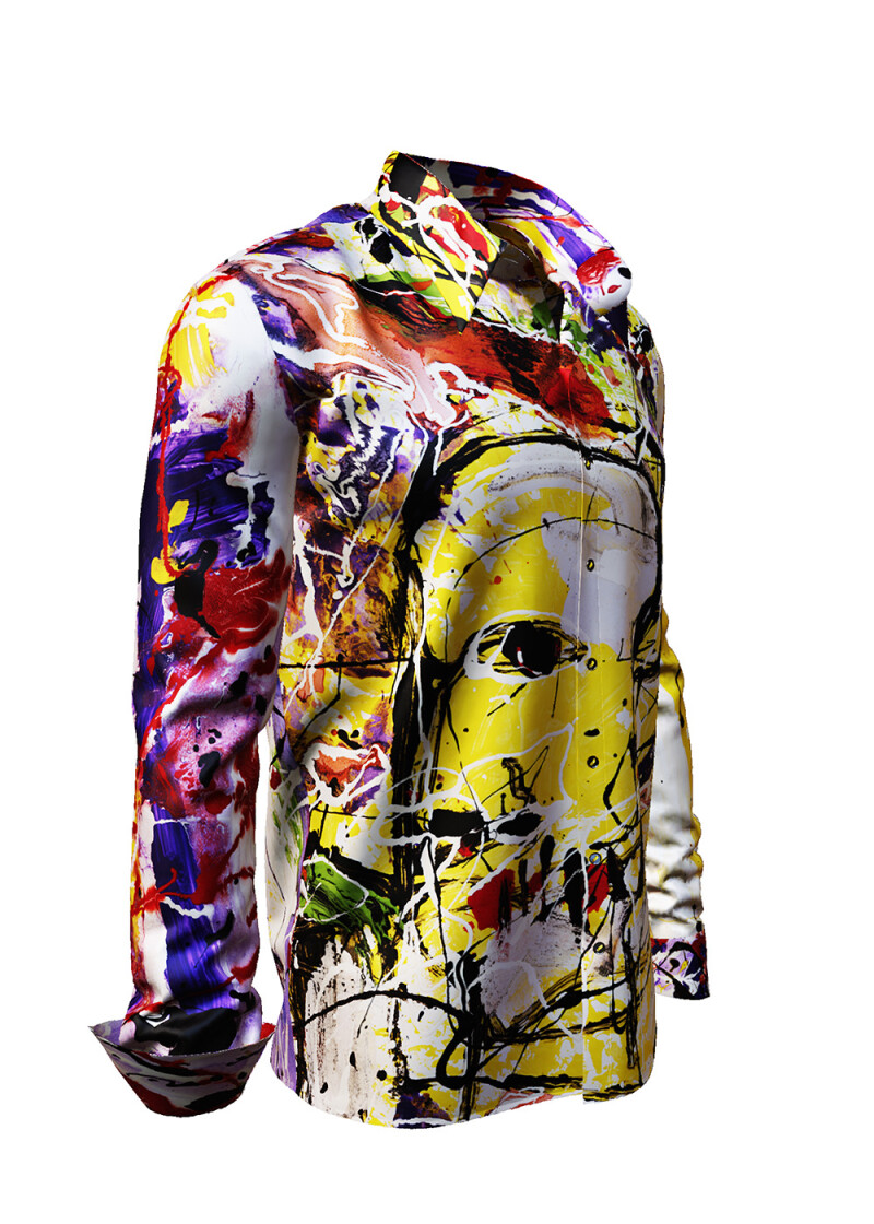 KRECKELBECK - colourful artist drawing - GERMENS artfashion - Unique long sleeve shirt designed by artists - Made in Germany