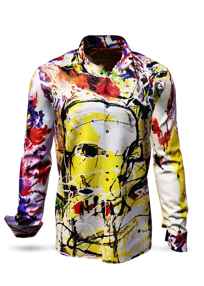 KRECKELBECK - colourful artist drawing - GERMENS artfashion - Unusual long sleeve shirt in 10 sizes - Made in Germany