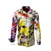 KRECKELBECK - colourful artist drawing - GERMENS artfashion - Unusual long sleeve shirt in 10 sizes - Made in Germany