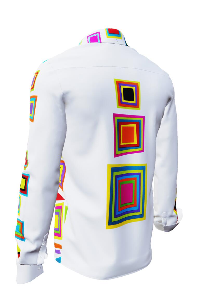 SUMMERDAY - Light-coloured long-sleeved shirt with coloured squares - GERMENS