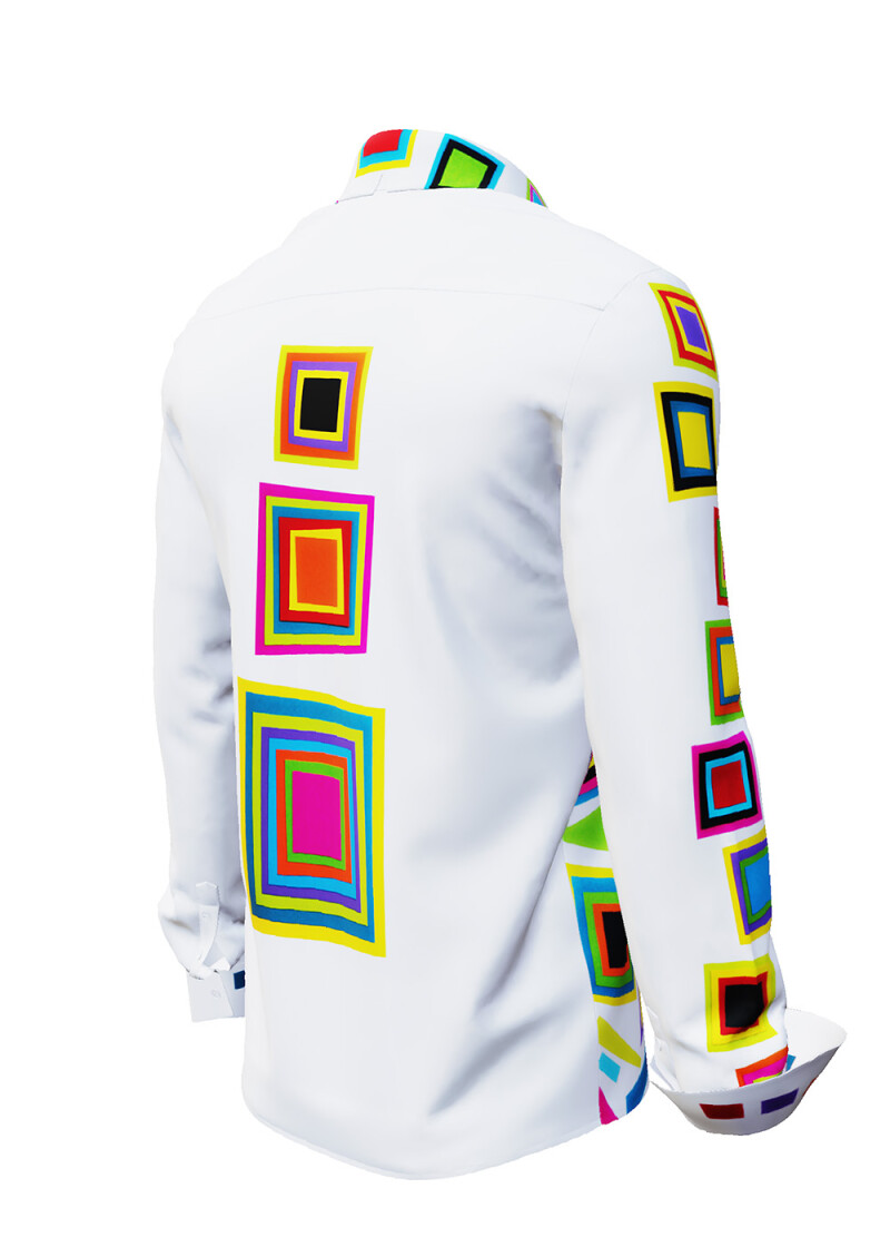 SUMMERDAY - Light-coloured long-sleeved shirt with coloured squares - GERMENS